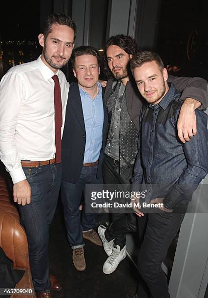 Kevin Systrom, Jamie Oliver, Russell Brand and Liam Payne attend a party hosted by Instagram's Kevin Systrom and Jamie Oliver. This is their second...