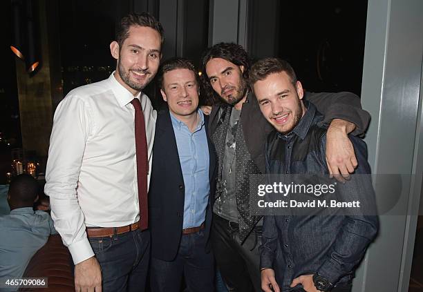 Kevin Systrom, Jamie Oliver, Russell Brand and Liam Payne attend a party hosted by Instagram's Kevin Systrom and Jamie Oliver. This is their second...