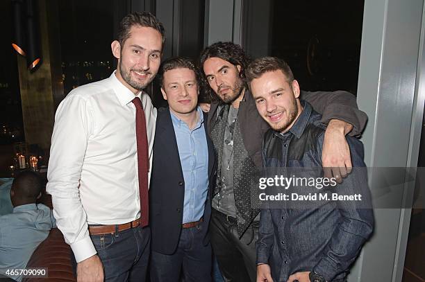 Kevin Systrom, Jamie Oliver, Russell Brand and Liam Payne attend a party hosted by Instagram's Kevin Systrom and Jamie Oliver. This is their second...