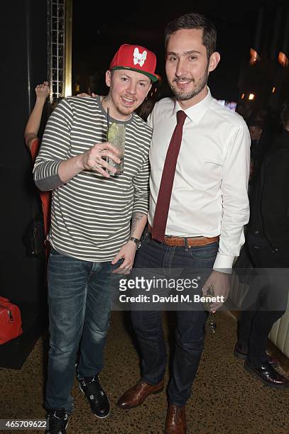 Professor Green and Kevin Systrom attend a party hosted by Instagram's Kevin Systrom and Jamie Oliver. This is their second annual private party,...
