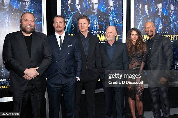 Vincent DOnofrio, Joel Kinnaman, Liam Neeson, Ed Harris, Genesis Rodriguez, and Common attend the "Run All Night" New York Premiere at AMC Lincoln...