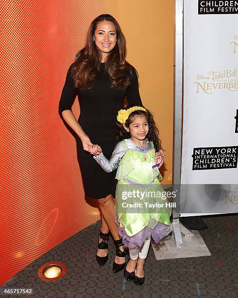 James Marchese, Amber Marchese, and family attend Disneys 'Tinker Bell and the Legend of the NeverBeast' NYICFF Special Screening at SVA Theatre on...