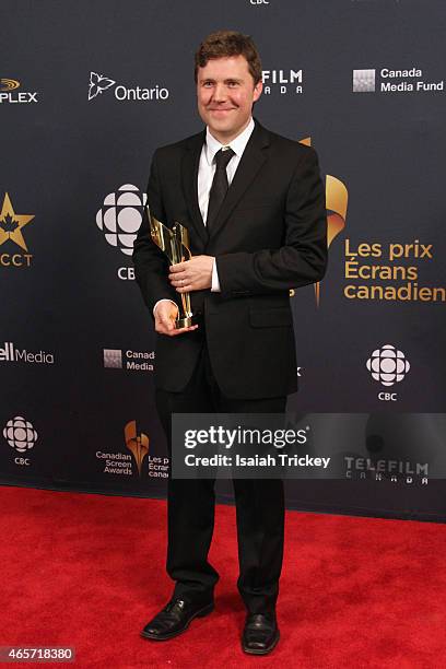 Actor Jeffrey St. Jules poses in the press room at the 2015 Canadian Screen Awards at the Four Seasons Centre for the Performing Arts on March 1,...