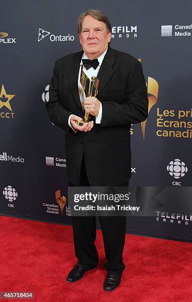 Don Carmody poses in the press room at the 2015 Canadian Screen Awards at the Four Seasons Centre for the Performing Arts on March 1, 2015 in...