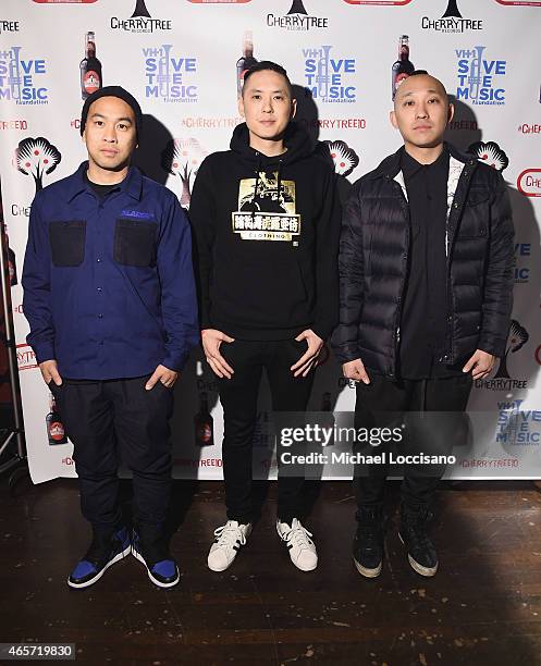 Members of Far East Movement attend the Cherrytree Records 10th Anniversary at Webster Hall on March 9, 2015 in New York City.