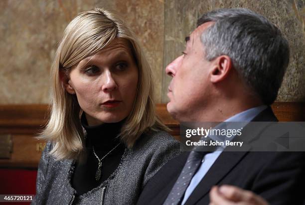 Virginie Duby-Muller of UMP participates in the Questions to the Government at the French National Assembly on January 28, 2014 in Paris, France.