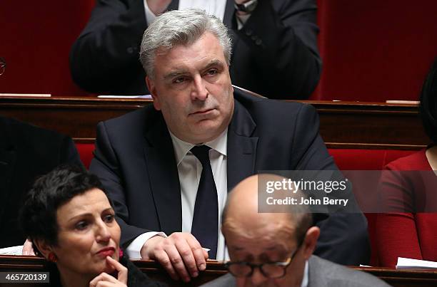 Frederic Cuvillier, French Minister for Transports and Maritime Economy participates in the Questions to the Government at the French National...