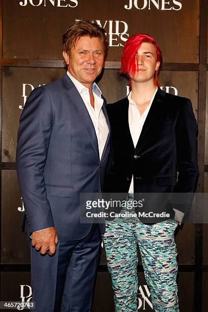 Richard Wilkins and Christian Wilkins arrive at the David Jones A/W 2014 Collection Launch at the David Jones Elizabeth Street Store on January 29,...