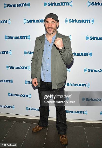 Boxer Gary "Spike" O'Sullivan visits SiriusXM Studios on March 9, 2015 in New York City.