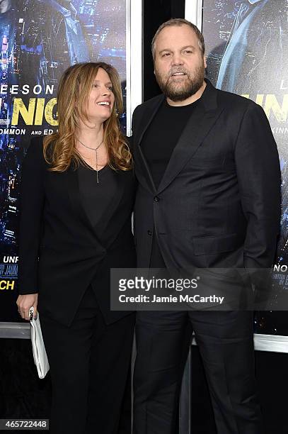 Carin van der Donk and Actor Vincent D'Onofrio attend the "Run All Night" New York Premiere at AMC Lincoln Square Theater on March 9, 2015 in New...