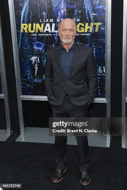 Actor Ed Harris arrives for the "Run All Night" New York Premiere at AMC Lincoln Square Theater on March 9, 2015 in New York City.