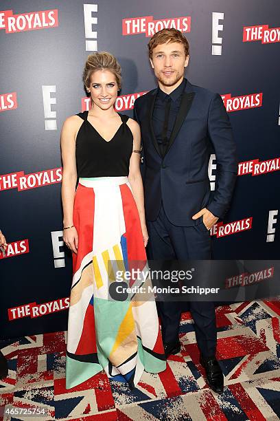 Actress Sophie Colquhoun and actor William Moseley attend "The Royals" New York Series Premiere at The Standard Highline on March 9, 2015 in New York...