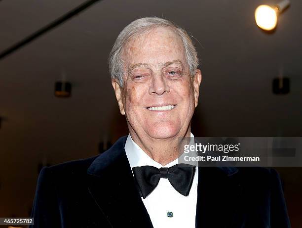David H. Koch attends The School of American Ballet 2015 Winter Ball at David H. Koch Theater at Lincoln Center on March 9, 2015 in New York City.