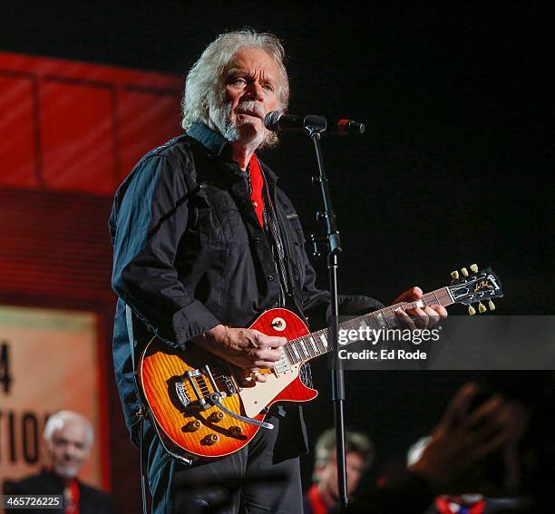 Randy Bachman attends the 2014 Musicians Hall of Fame Induction Ceremony at Nashville Municipal Auditorium on January 28, 2014 in Nashville,...