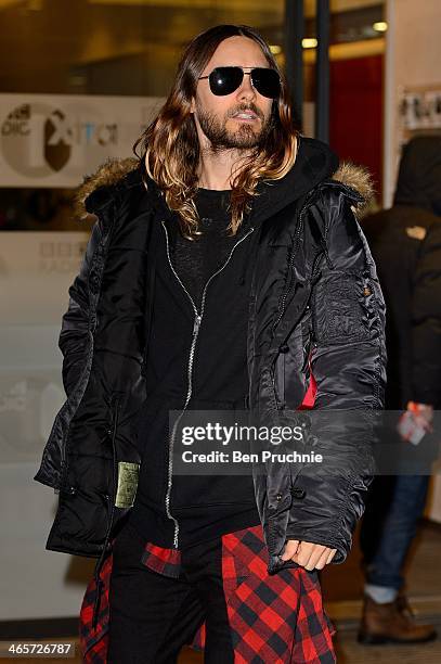 Jared Leto sighted at BBC Radio Studios on January 29, 2014 in London, England.