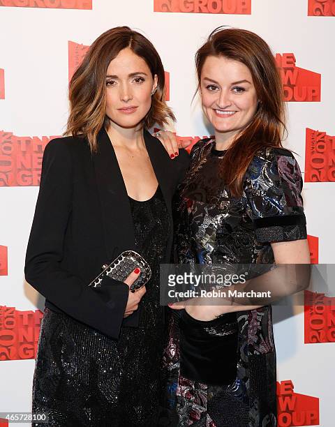 Rose Byrne and Alison Wright attend The 20th Annual New Group Gala at Tribeca Rooftop on March 9, 2015 in New York City.