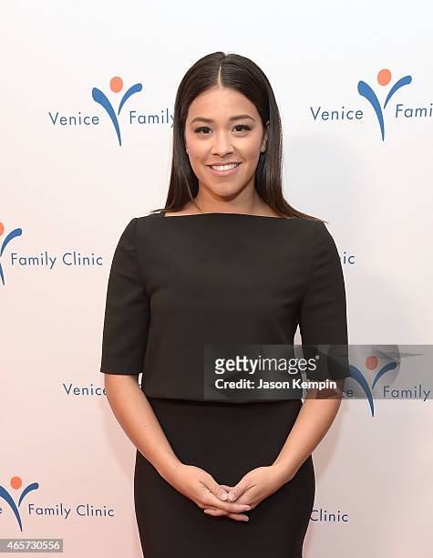 Actress Gina Rodriguez attends Venice Family Clinic's 33rd Annual Silver Circle Gala at the Beverly Wilshire Four Seasons Hotel on March 9, 2015 in...