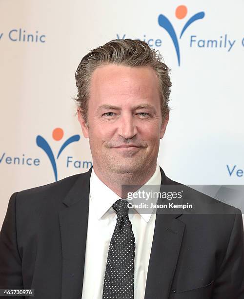 Matthew Perry attends Venice Family Clinic's 33rd Annual Silver Circle Gala at the Beverly Wilshire Four Seasons Hotel on March 9, 2015 in Beverly...