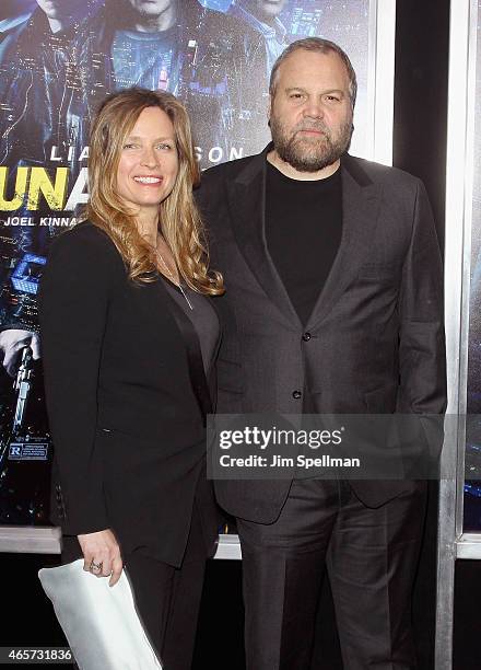 Actor Vincent D'Onofrio and wife Carin van der Donk attend the "Run All Night" New York premiere at AMC Lincoln Square Theater on March 9, 2015 in...