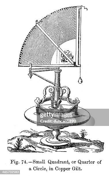 small quadrant - quadrant instrument of measurement stock illustrations