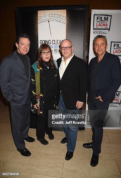 Author Lawrence Wright, film subject and former member of the Church of Scientology Spanky Taylor, writer/director Alex Gibney and film subject and...