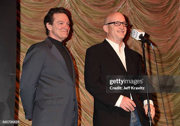 Author Lawrence Wright and writer/director Alex Gibney attend Film Independent at LACMA screening and Q&A of HBO Documentary Films' "Going Clear:...