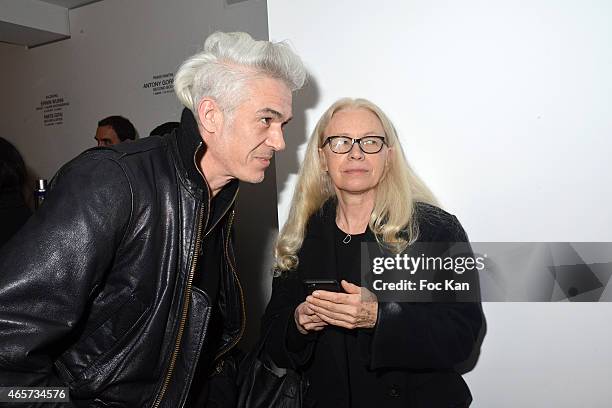 Pascal Imbert and Dominique Issermann attend the Purple & Thaddaeus Ropac Cocktail Party for Painter Bjarne Melgaard during Paris Fashion Week...