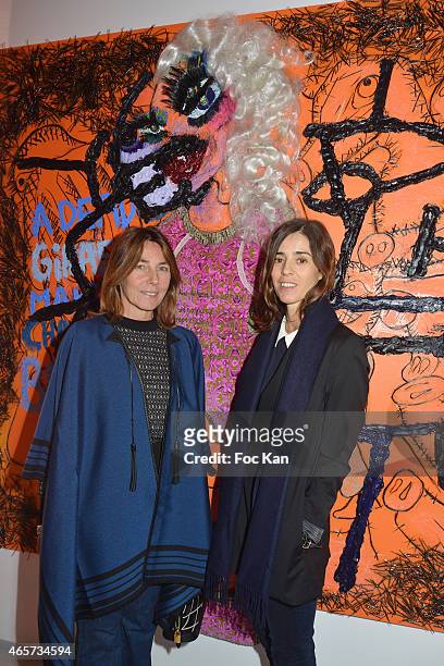 Alessandra Borghese and Alessandra d'Urso attend the Purple & Thaddaeus Ropac Cocktail Party for Painter Bjarne Melgaard during Paris Fashion Week...