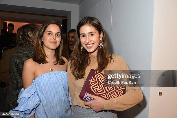 Giovanna Campagna and Cloclo Echavarria attend the Purple & Thaddaeus Ropac Cocktail Party for Painter Bjarne Melgaard during Paris Fashion Week...