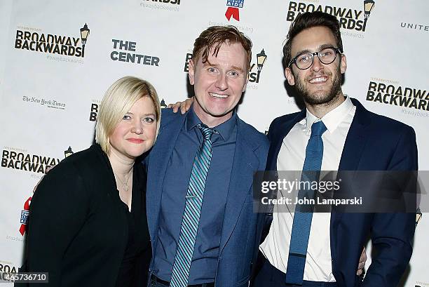 Mary Mitchell, Director Robert Bartley and Adam Roberts attend 10th Anniversary of Broadway Backwards at John's on March 9, 2015 in New York City.