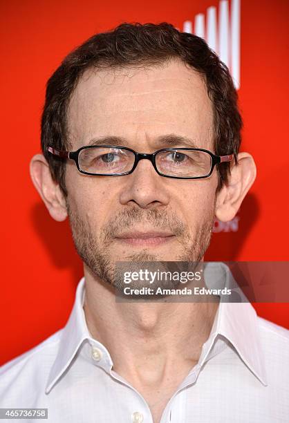Actor Adam Godley arrives at the PlayStation & Sony Pictures Television series premiere of "POWERS"at Sony Pictures Studios on March 9, 2015 in...