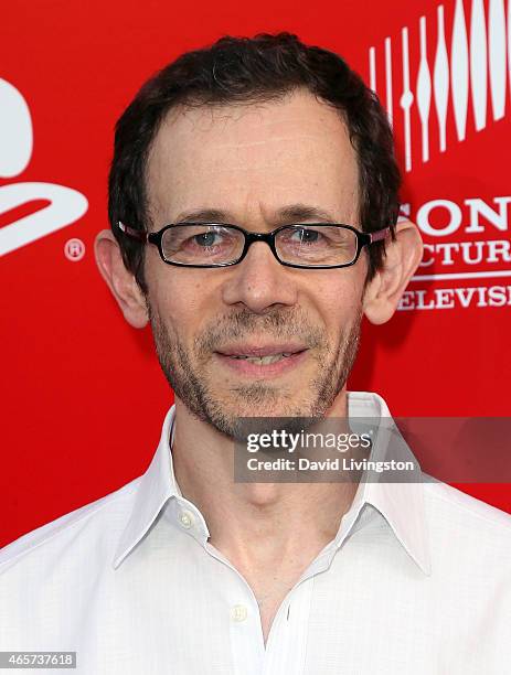Actor Adam Godley attends the PlayStation & Sony Pictures Television series premiere of "POWERS" at Sony Pictures Studios on March 9, 2015 in Culver...