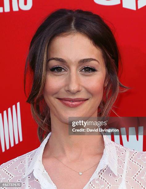 Actress Kat Foster attends the PlayStation & Sony Pictures Television series premiere of "POWERS" at Sony Pictures Studios on March 9, 2015 in Culver...