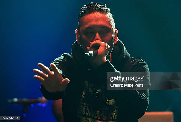 Kev Nish of Far East Movement performs at the Cherrytree Records 10th Anniversary at Webster Hall on March 9, 2015 in New York City.