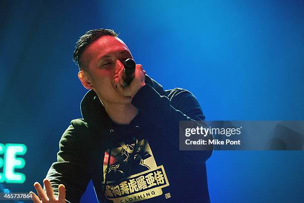 Kev Nish of Far East Movement performs at the Cherrytree Records 10th Anniversary at Webster Hall on March 9, 2015 in New York City.