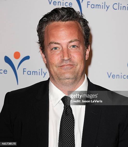 Actor Matthew Perry attends Venice Family Clinic's 33rd annual Silver Circle gala at the Beverly Wilshire Four Seasons Hotel on March 9, 2015 in...