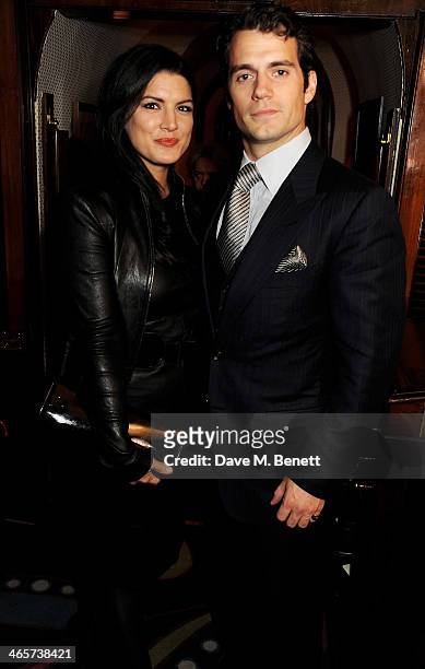 Gina Carano and Henry Cavill attend the Charles Finch and Chanel Pre-BAFTA cocktail party and dinner at Annabel's on February 8, 2013 in London,...
