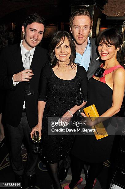 Sam Greisman, Sally Field, Damian Lewis and Helen McCrory attend the Charles Finch and Chanel Pre-BAFTA cocktail party and dinner at Annabel's on...