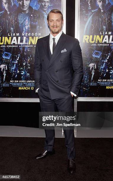 Actor Joel Kinnaman attends the "Run All Night" New York premiere at AMC Lincoln Square Theater on March 9, 2015 in New York City.