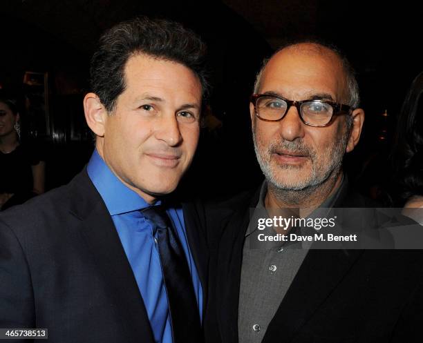 Josh Berger and Alan Yentob attend the Charles Finch and Chanel Pre-BAFTA cocktail party and dinner at Annabel's on February 8, 2013 in London,...