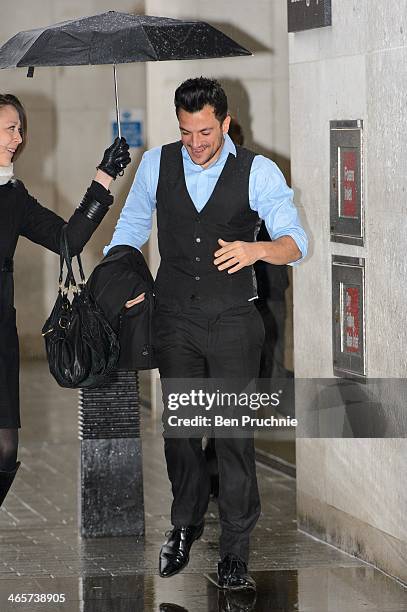 Peter Andre sighted at BBC Studios on January 29, 2014 in London, England.