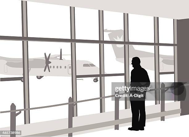 gazing - plane window stock illustrations