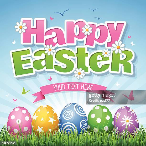 happy easter - animal colour stock illustrations