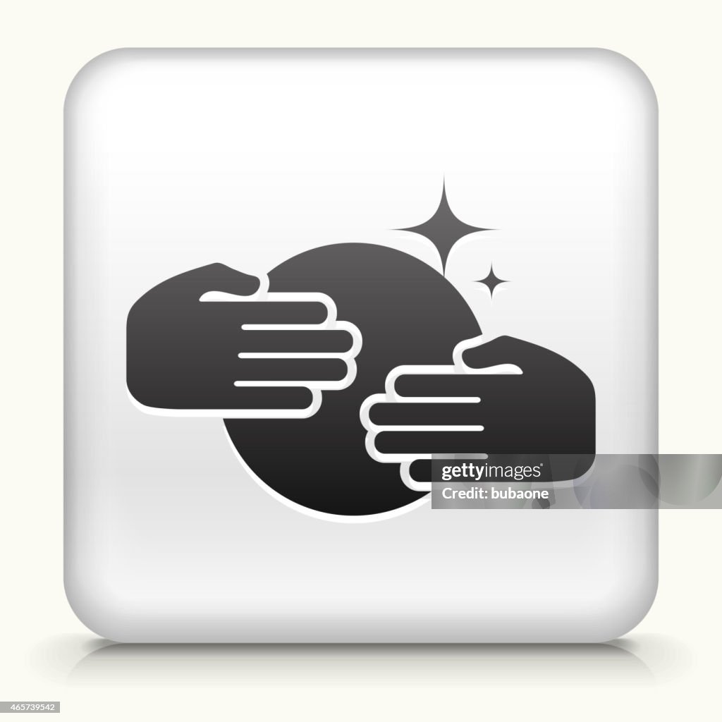 Square Button With Hands Over The Crystal Ball High-Res Vector Graphic ...