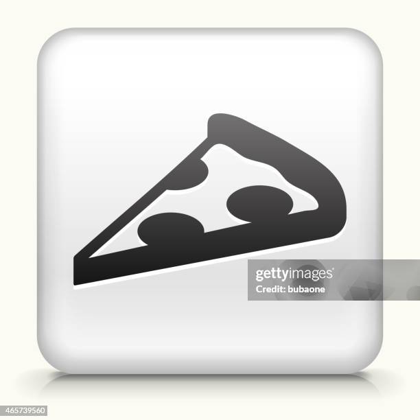 square button with pizza slice royalty free vector art - pizza slice on white stock illustrations