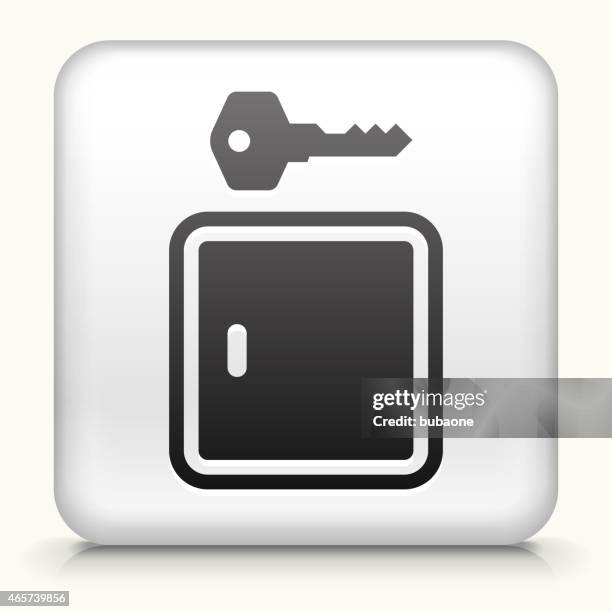 square button with lock & key royalty free vector art - locksmith stock illustrations