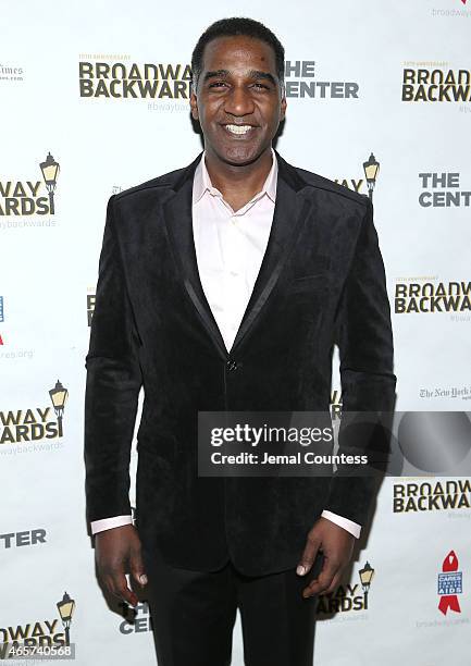 Actor Norm Lewis attends the 10th Anniversary of Broadway Backwards at John's on March 9, 2015 in New York City.