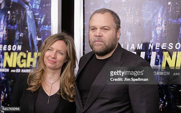 Actor Vincent D'Onofrio and wife Carin van der Donk attend the "Run All Night" New York premiere at AMC Lincoln Square Theater on March 9, 2015 in...
