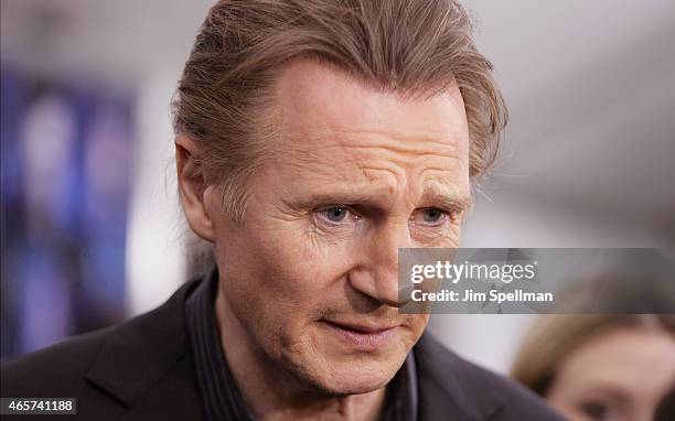 Actor Liam Neeson attends the "Run All Night" New York premiere at AMC Lincoln Square Theater on March 9, 2015 in New York City.