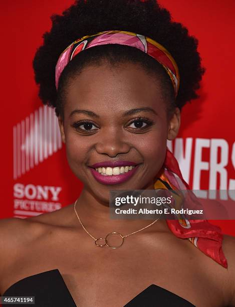 Actress Susan Heyward attends the series premiere of Sony Television's "Powers" at Sony Pictures Studios on March 9, 2015 in Culver City, California.